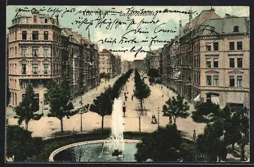 AK Köln-Neustadt, Barbarossaplatz mit Fontaine