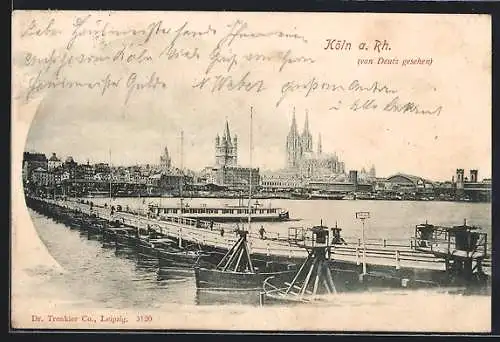 AK Köln a. Rh., Teilansicht mit Dom von Deutz gesehen