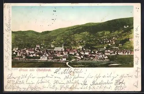 AK Oberkirch / Baden, Panorama des Ortes mit Umgebung