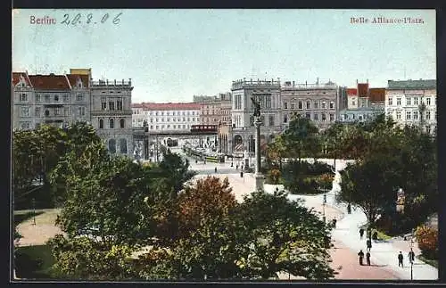 AK Berlin-Kreuzberg, Strassenpartie am Belle-Alliance-Platz