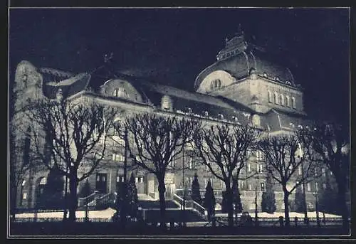 AK Freiburg / Breisgau, Freiburger Stadttheater im Scheinwerferlicht