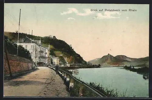 AK Rolandseck, Blick auf den Ort vom Rhein aus