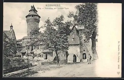 AK Nürnberg, Burg, Vestnertor mit rundem Turm