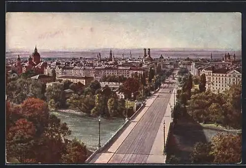 AK München, Blick vom Maximilianeum auf die Stadt