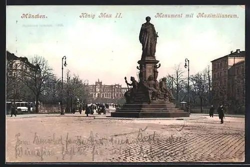 AK München, König Max II.-Monument mit Maximilianeum