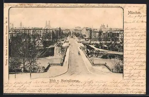 AK München, Strassenpartie vom Maximilianeum aus