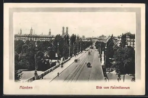 AK München, Strassenpartie vom Maximilianeum aus