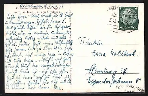 AK Überlingen / Bodensee, die Heidenhöhlen und das Kirchlein von Goldbach