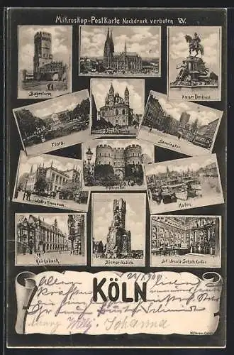 AK Köln, Reichsbank, Apostelkirche, Flora