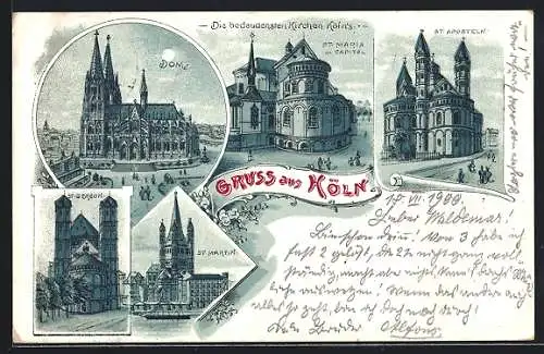 Mondschein-Lithographie Köln, Die bedeutendsten Kirchen