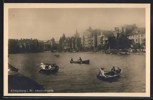 AK Königsberg i. Pr., Ruderboote auf dem Schlossteich