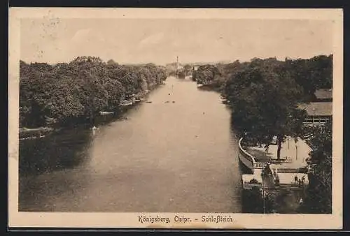 AK Königsberg /Ostpr., Blick auf den Schlossteich