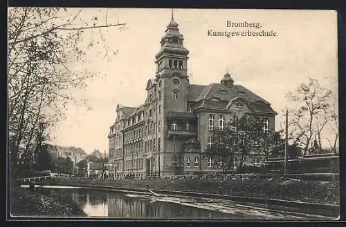 AK Bromberg, Kunstgewerbeschule am Kanal