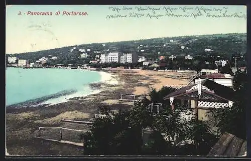 AK Portorose, Panorama des Ortes