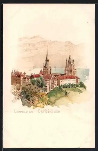 Lithographie Lausanne, Cathedrale