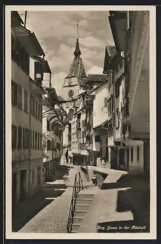 AK Zug, Gasse in der Altstadt