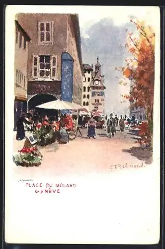 Lithographie Genève, Place du Molard