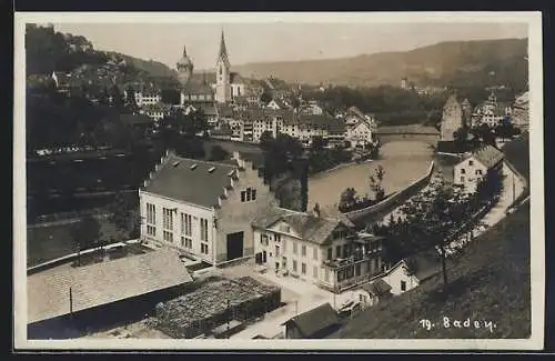 AK Baden, Ortsansicht am Fluss