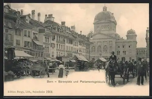 AK Bern, Bärenplatz und Parlamentsgebäude