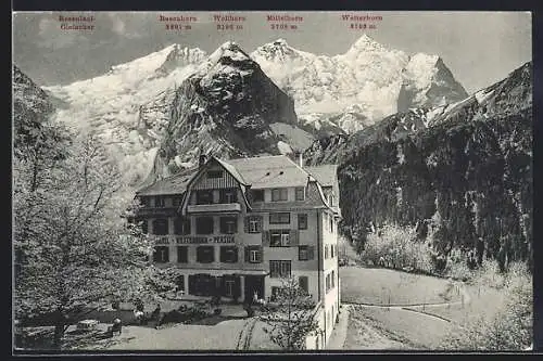 AK Hohfluh, Hotel Wetterhorn mit Wellhorn und Rosenhorn