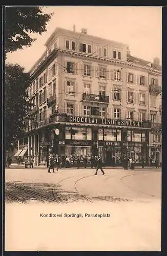 AK Zürich, Die Konditorei Sprüngli am Paradeplatz