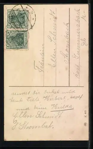 AK Zwei kleine Matrosen tragen einen Blumenkorb, Geburtstagswunsch