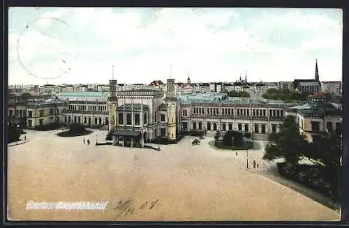 AK Breslau, Blick auf den Hauptbahnhof