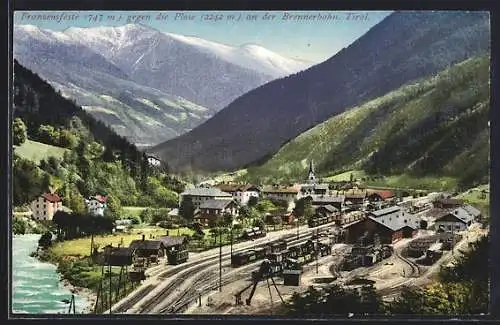 AK Franzensfeste, Blick auf Bahnhof und Plose