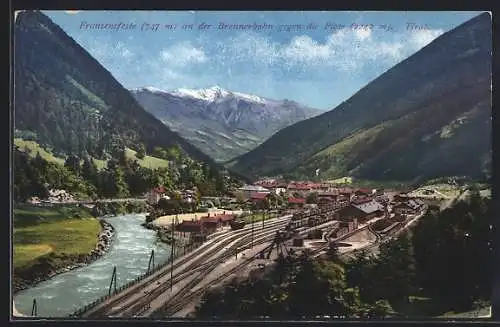 AK Franzensfeste, Bahnhof, Blick gegen die Plose