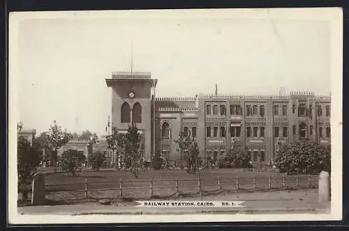 AK Cairo / Kairo, Railway Station, Bahnhof