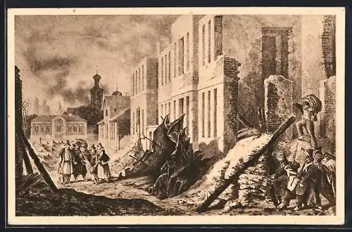 AK Moskau, 100 jähr. Gedenkfeier dem Brand am 24. Sept. 1812