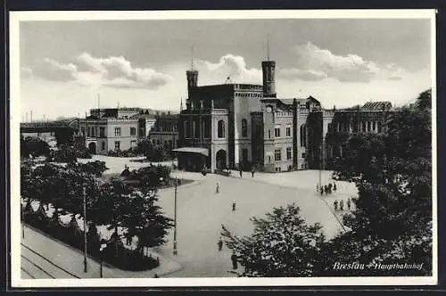 AK Breslau, Ansicht vom Hauptbahnhof