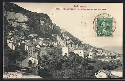 AK Roquefort /Aveyron, Vue de l`Est et les Rochers