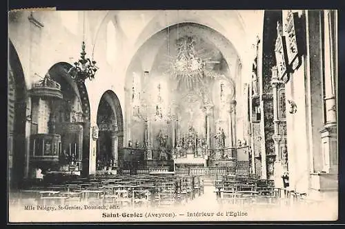 AK Saint-Geniez /Aveyron, Intérieur de l`Eglise