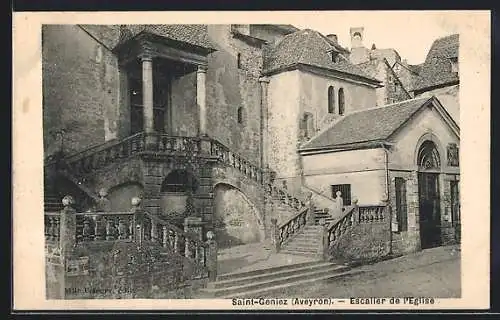 AK Saint-Geniez /Aveyron, Escalier de l`Eglise