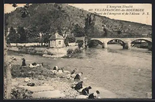 AK Villefranche-de-Rouergue, Confluent de l`Aveyron et de l`Alzou