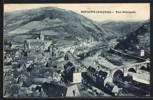 AK Estaing /Aveyron, Vue Générale