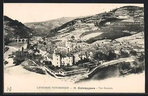 AK Entraygues /Aveyron, Vue Générale