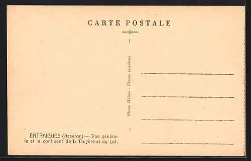 AK Entraigues /Aveyron, Vue générale et le confluent de la Truyère et du Lot