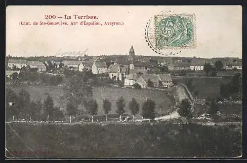 AK Terrisse /Aveyron, Ortsansicht mit Landstrasse