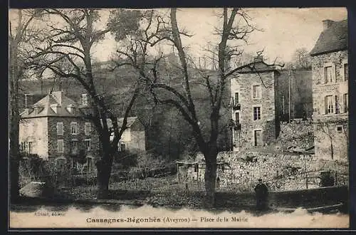 AK Cassagnes-Bégonhès /Aveyron, Place de la Mairie