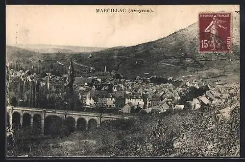 AK Marcillac /Aveyron, Vue Panoramique