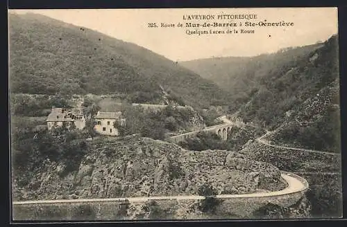 AK Ste-Geneviève /Aveyron, Quelques Lacets de la Route de Mur-de-Barrez