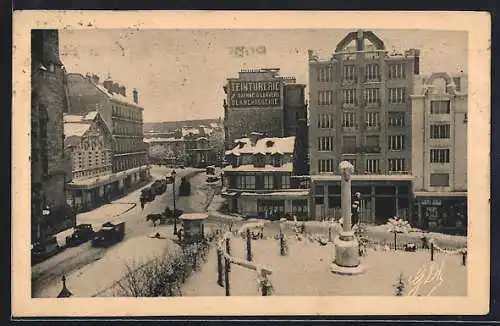 AK Rodez sous la Neige, Place d`Armes et Boulevard Gambetta