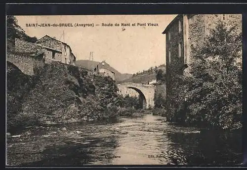 AK Saint-Jean-du-Bruel, Route de Nant et Pont Vieux