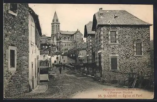 AK St-Izaire /Aveyron, Église et Pont