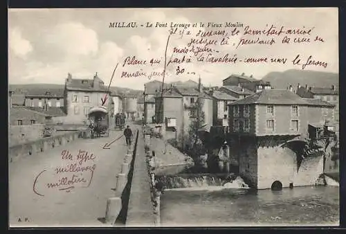 AK Millau, Le Pont Lerouge et le Vieux Moulin