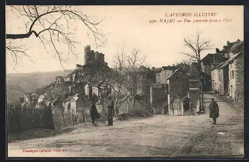 AK Najac /Aveyron, Vue générale prise à l`Est