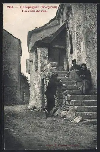 AK Campagnac /Aveyron, Un coin de rue