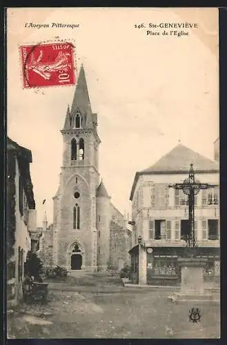 AK Ste-Geneviève /Aveyron, Place de l`Eglise